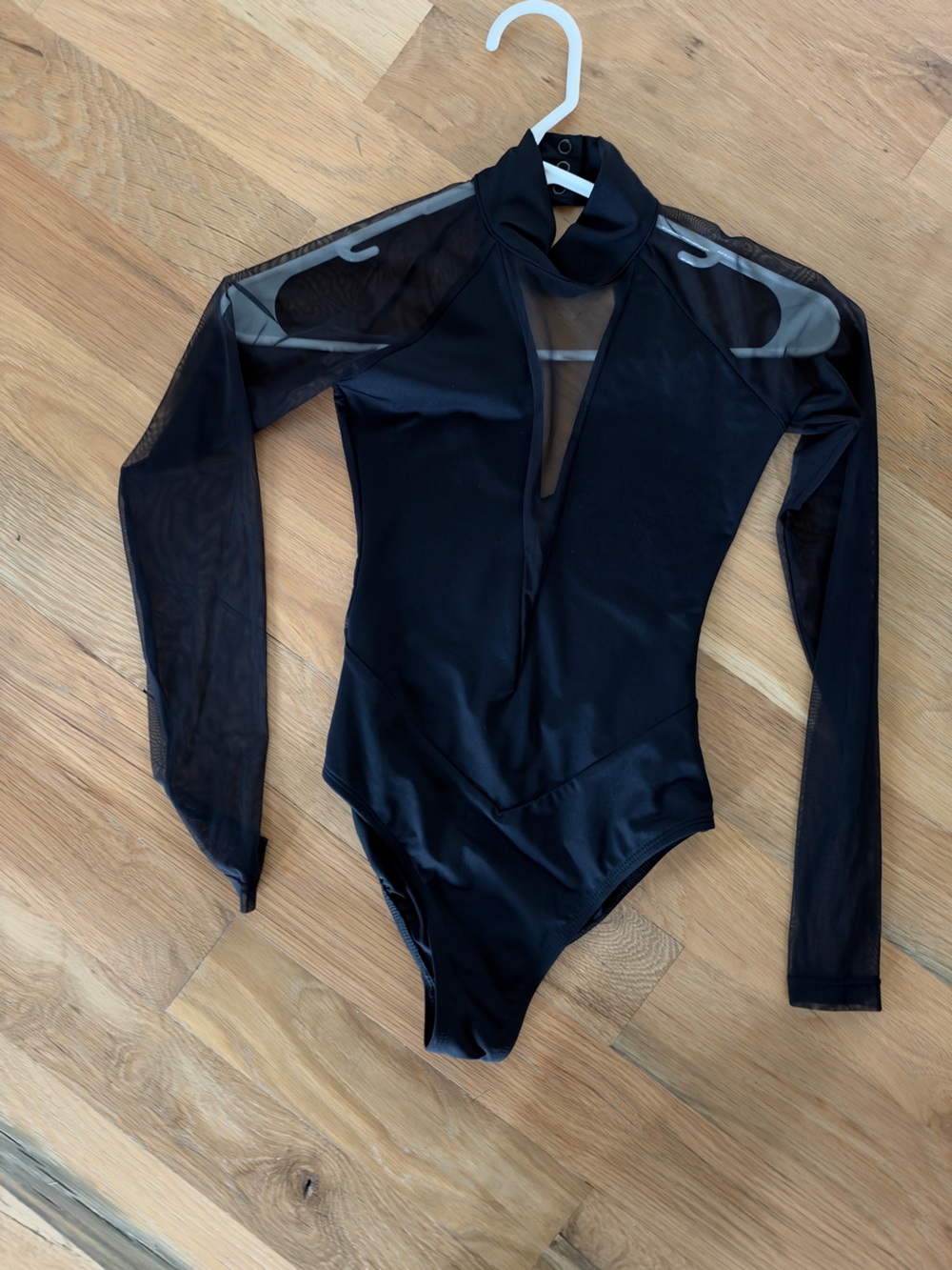 Capezio Black Mesh Long-Sleeve Dance leotard